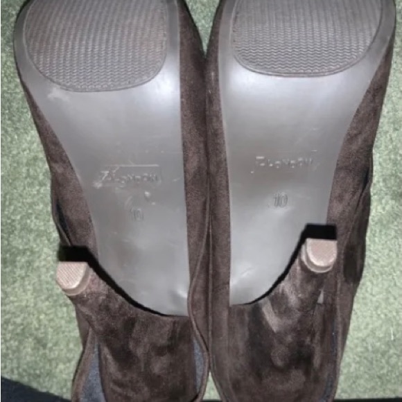 Z London size 10 women’s brown stiletto booties, new without box, suede - Picture 10 of 10